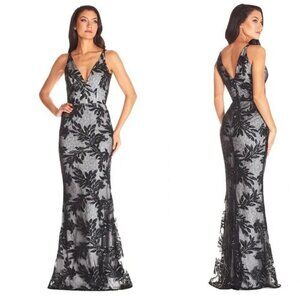 Dress The Population Black/White Sequin Gown